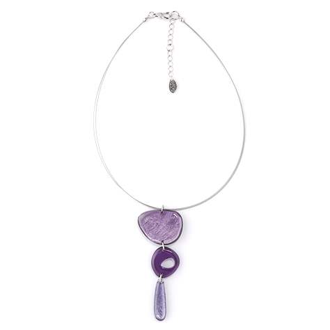 Purple Eclectic Pebble Classic Drop Pendant | The Jewellery Stop