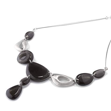 Black Eclectic Pebble Classic Necklace
