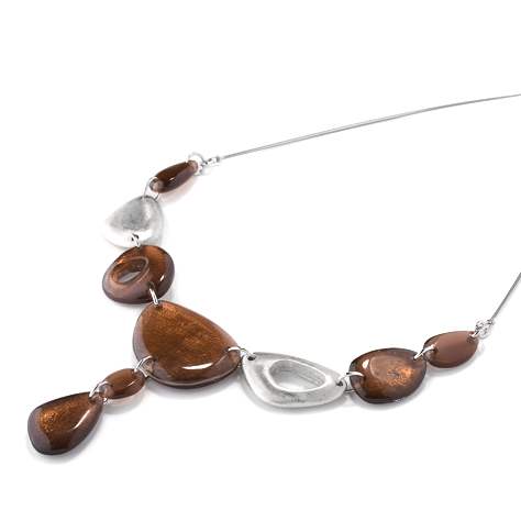 Chocolate Eclectic Pebble Classic Necklace