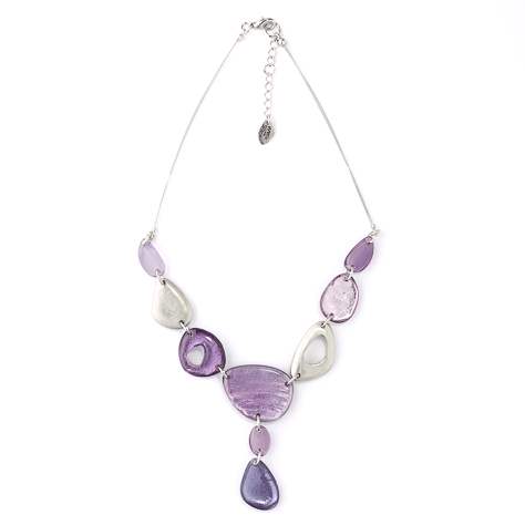 Violet Eclectic Pebble Classic Necklace