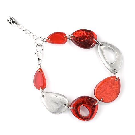 Red Eclectic Pebble Classic Bracelet | The Jewellery Stop