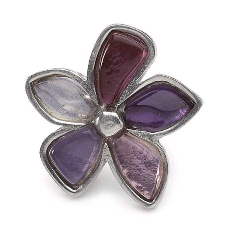 Purple Flower Cabouchon Ring | The Jewellery Stop