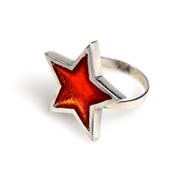Orange Pewter Star Ring | The Jewellery Stop