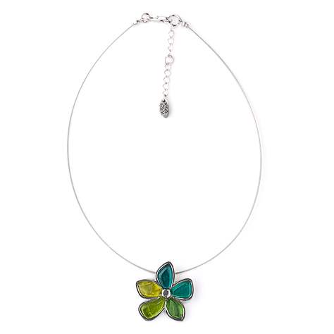 Lime Flower Cabouchon Small Pendant