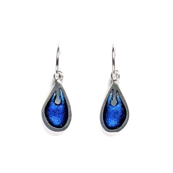 Navy Calachuchi Classic Creole Earrings | The Jewellery Stop