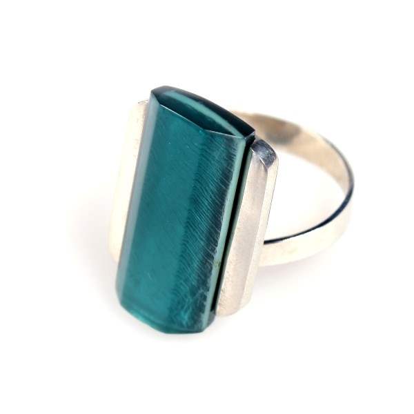 Teal Deco Slice Ring | The Jewellery Stop