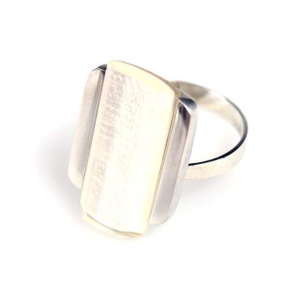 White Deco Slice Ring | The Jewellery Stop