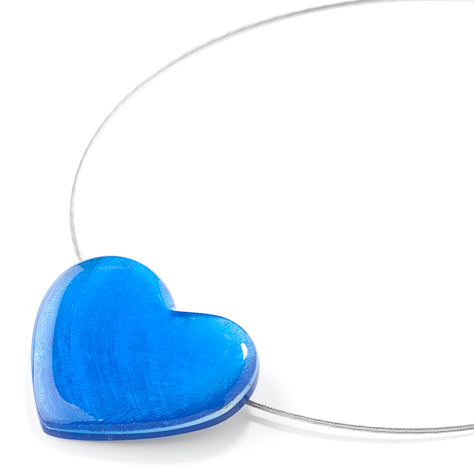 Blue Shell Heart Pendant