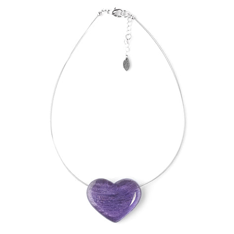Purple Shell Heart Pendant