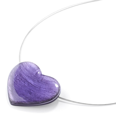 Purple Shell Heart Pendant