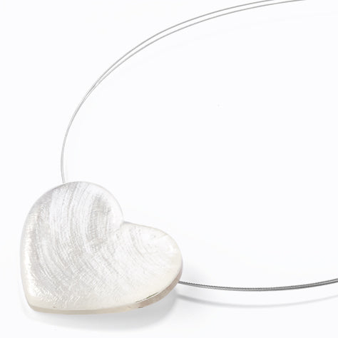 White Shell Heart Pendant