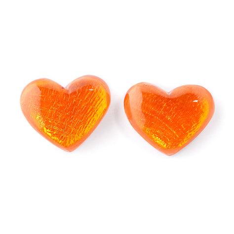 Orange Shell Heart Stud Earrings