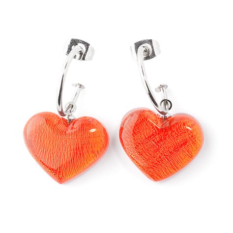 Orange Shell Heart Creole Earrings | The Jewellery Stop