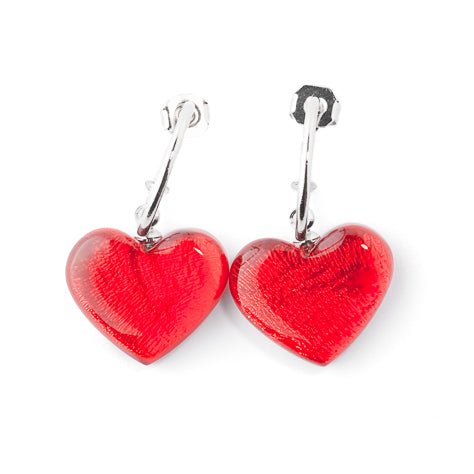 Red Shell Heart Creole Earrings | The Jewellery Stop
