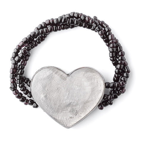 Black Shell Heart Bracelet