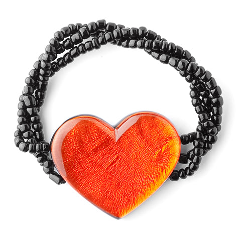 Orange Shell Heart Bracelet