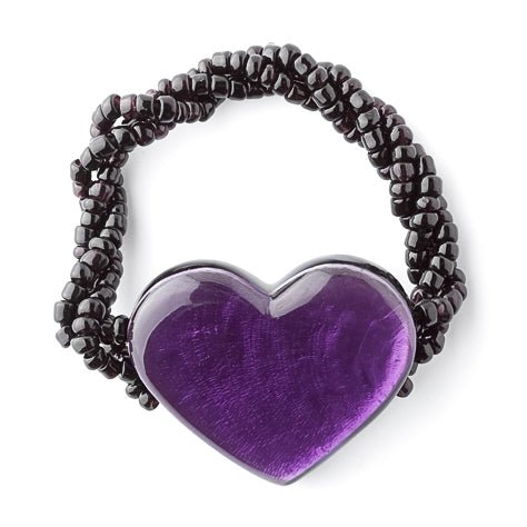 Purple Shell Heart Bracelet | The Jewellery Stop