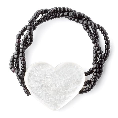 White Shell Heart Bracelet | The Jewellery Stop