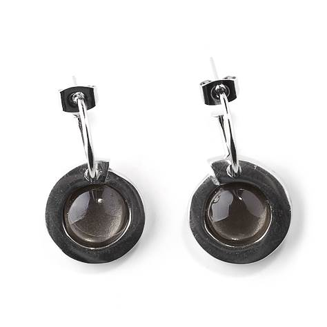 Black Vortex Creole Earrings | The Jewellery Stop