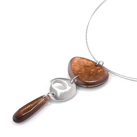 Chocolate Eclectic Pebble Pendant | The Jewellery Stop