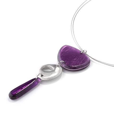 Purple Eclectic Pebble Pendant
