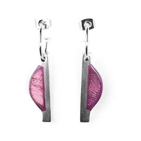 Purple Deco Moon Creole Earrings | The Jewellery Stop