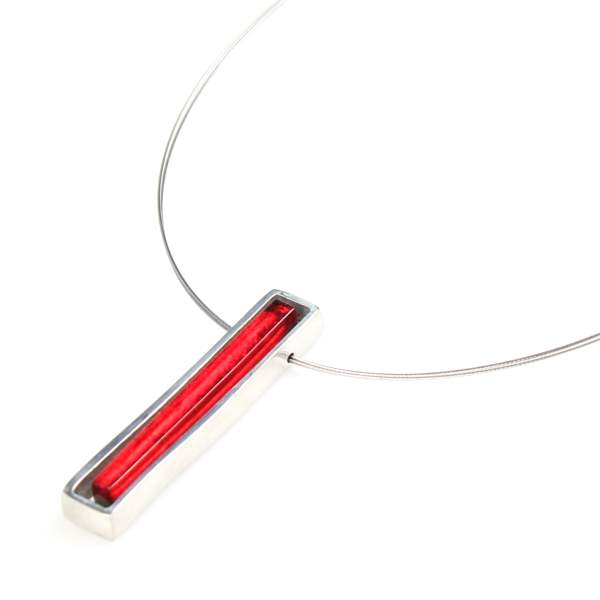 Red Caged Line Pendant