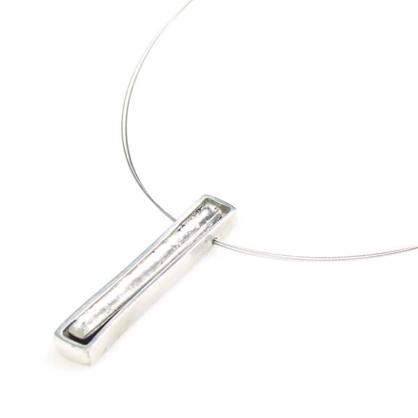 Silver Caged Line Pendant
