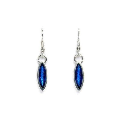 Navy Bamboo Shoot Fish Hook Earrings | The Jewellery Stop