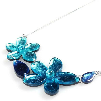 Turquoise Flower Bib Necklace