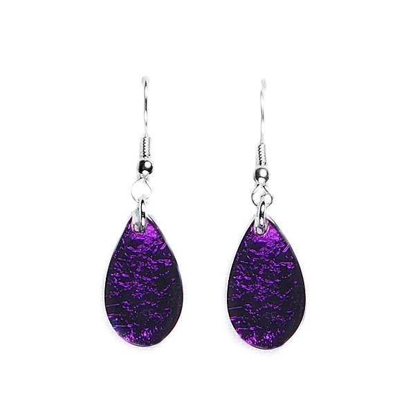 Purple Flower Petal Fish Hook Earrings | The Jewellery Stop