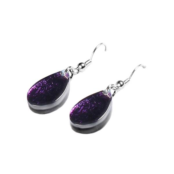 Purple Flower Petal Fish Hook Earrings | The Jewellery Stop