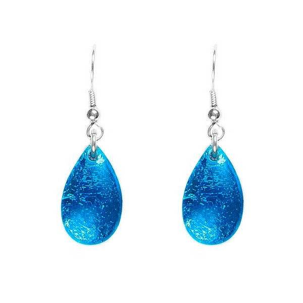 Turquoise Flower Petal Fish Hook Earrings | The Jewellery Stop