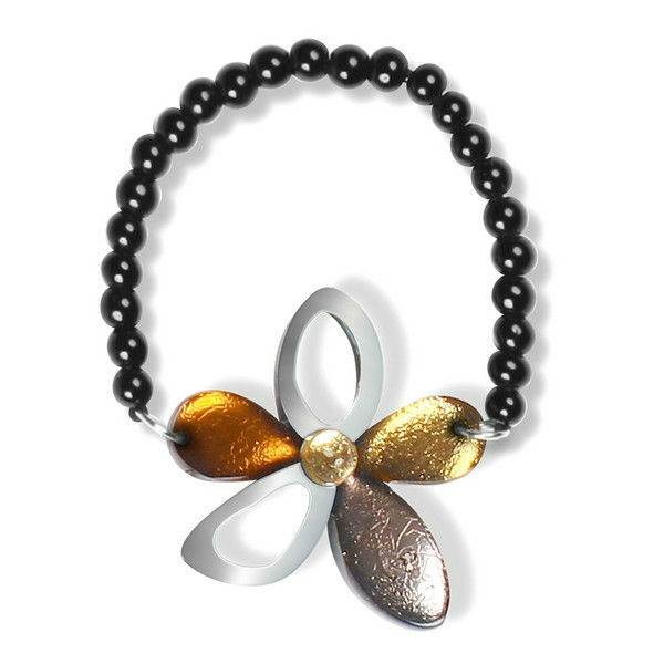 Metallics Eclectic Flower Bracelet