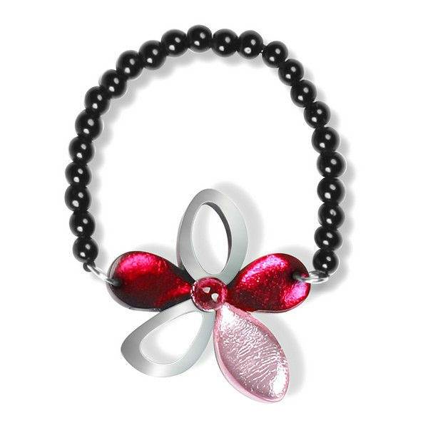 Raspberry Eclectic Flower Bracelet