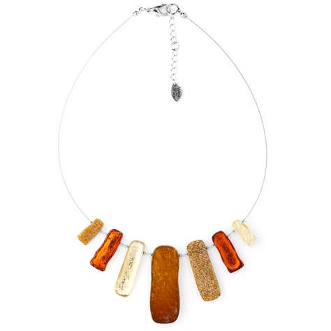 Amber Jagged Tiles Necklace