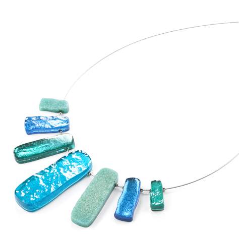 Turquoise Jagged Tiles Necklace | The Jewellery Stop