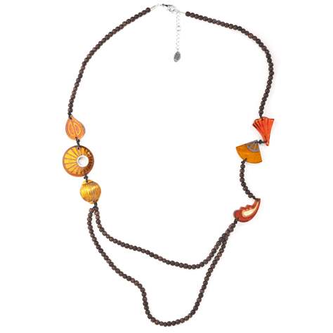 Amber Oriental Mix Long Necklace