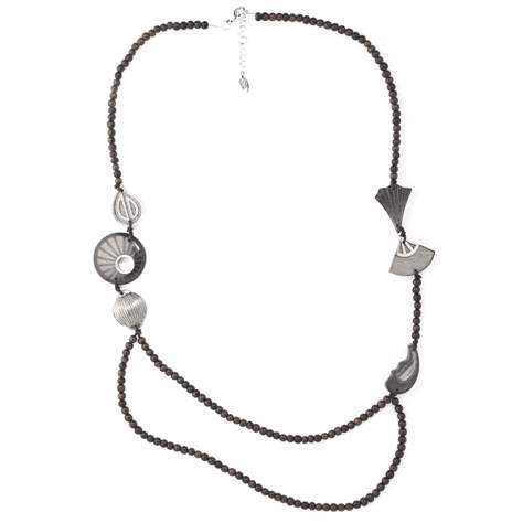 Black Oriental Mix Long Necklace