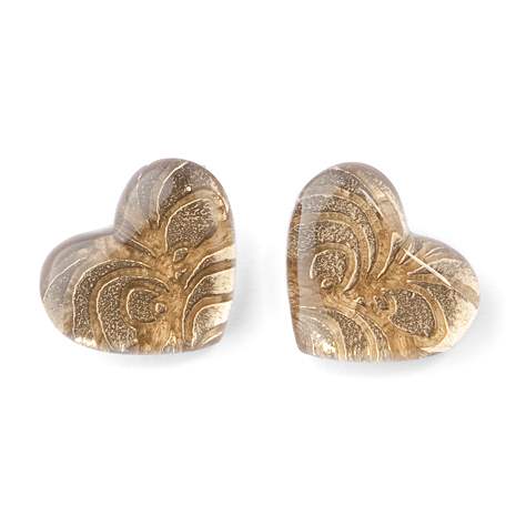 Gold Peacock Heart Clip Earrings | The Jewellery Stop