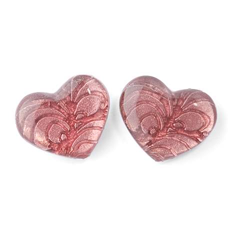 Pink Peacock Heart Clip Earrings | The Jewellery Stop
