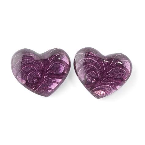 Purple Peacock Heart Clip Earrings | The Jewellery Stop