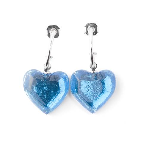 Navy Eclectic Heart Creole Earrings | The Jewellery Stop