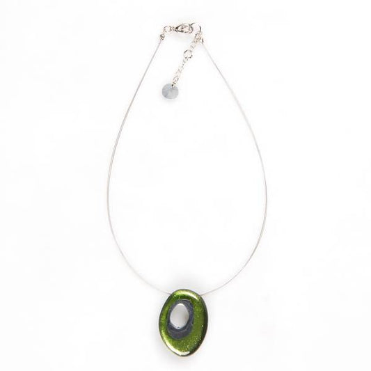 Moss Oval Pewter Pendant | The Jewellery Stop