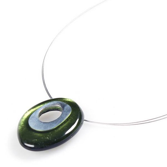 Moss Oval Pewter Pendant | The Jewellery Stop
