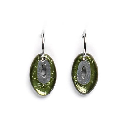 Moss Oval Pewter Creole Earrings | The Jewellery Stop
