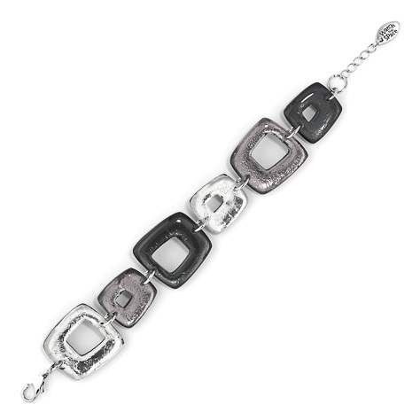 Black Hollow Squares Bracelet | The Jewellery Stop