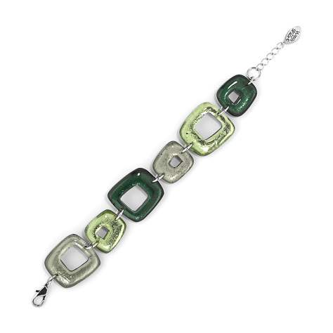 Mint Hollow Squares Bracelet | The Jewellery Stop