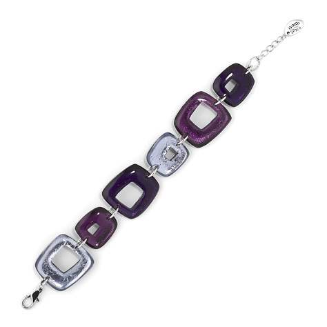 Purple Hollow Squares Bracelet