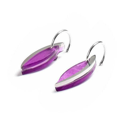 Purple Angel Wing Creole Earrings | The Jewellery Stop